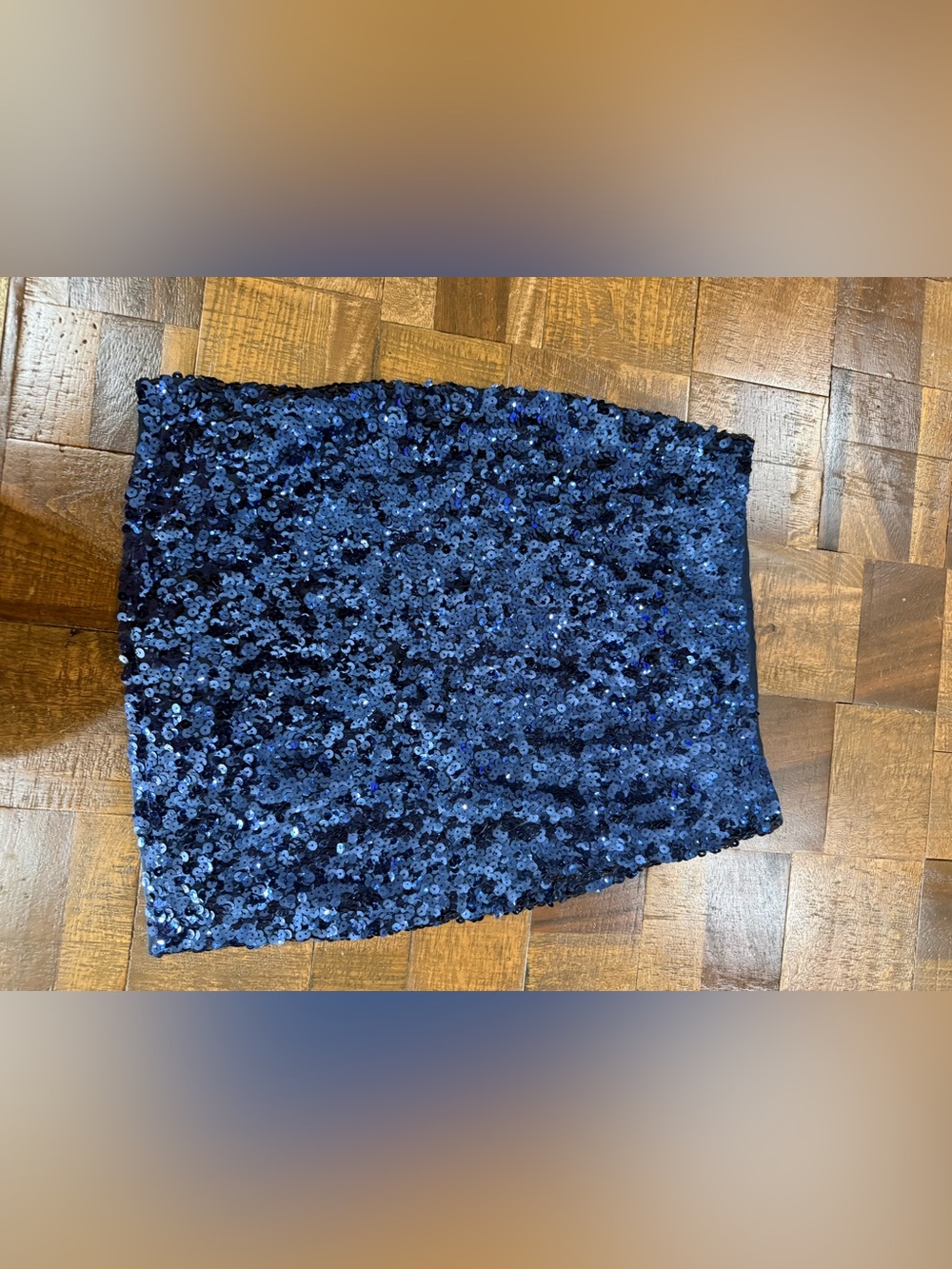 mine Navy Blue Sequin Mini Skirt - Picture 3 of 3